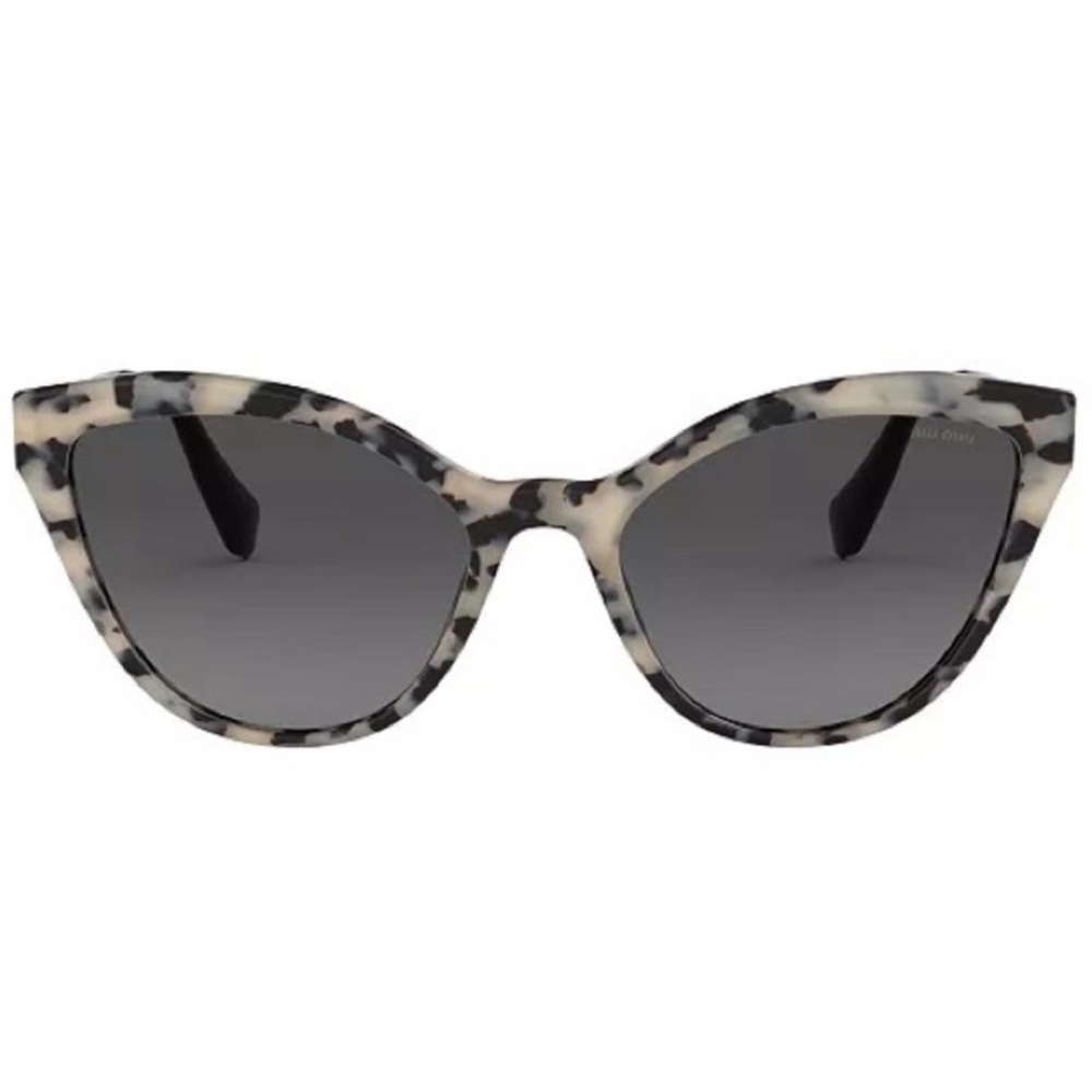 Miu Miu Cream and Gray Tortoiseshell Cat Eye Sunglasses